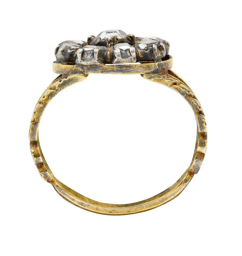 STUNNING RARE ANTIQUE GEORGIAN DIAMOND, PEARL & COBALT ENAMEL 14K RING  OFFERS | eBay